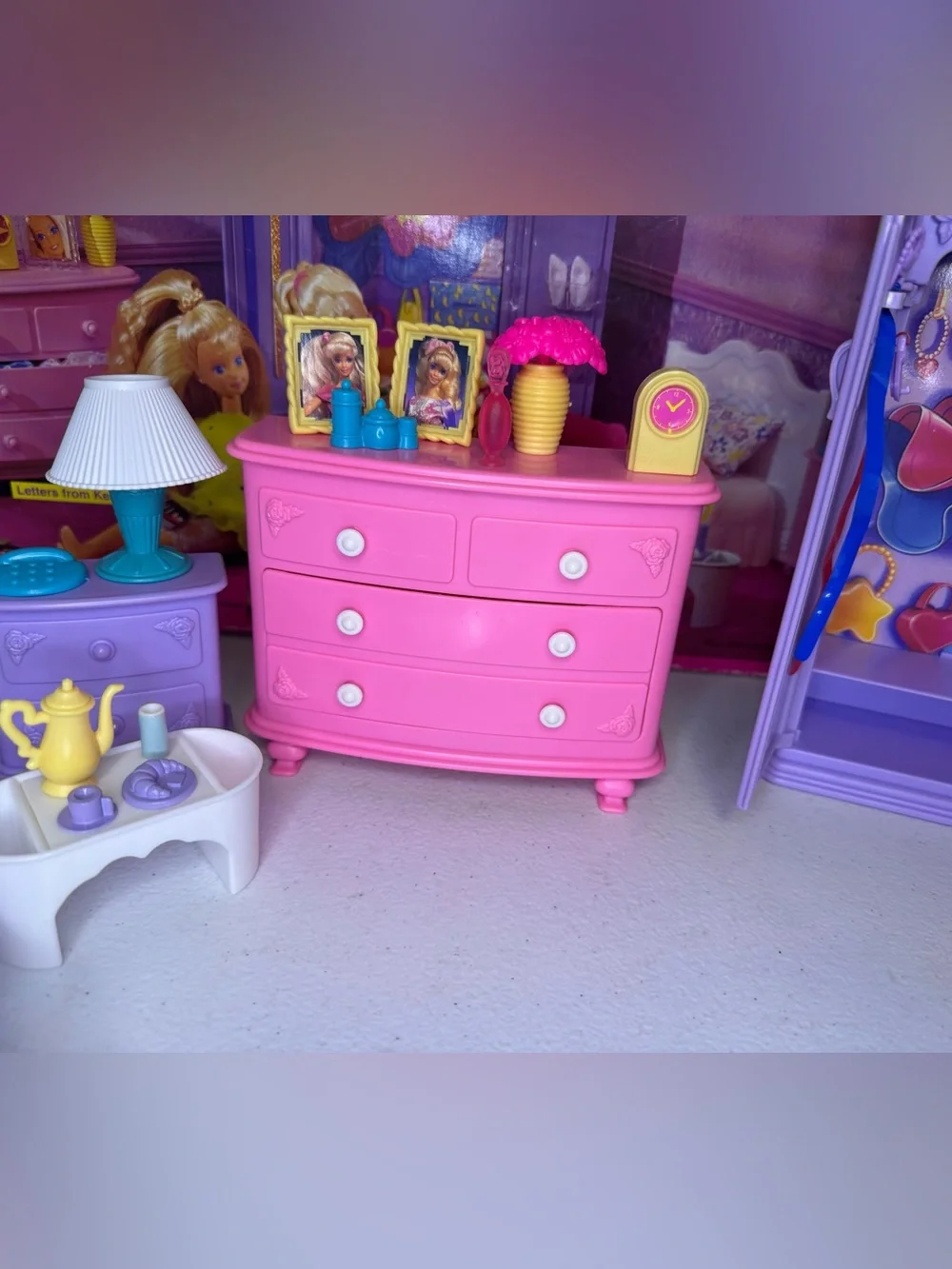1994 Barbie Pink and Purple Bedroom Play Set